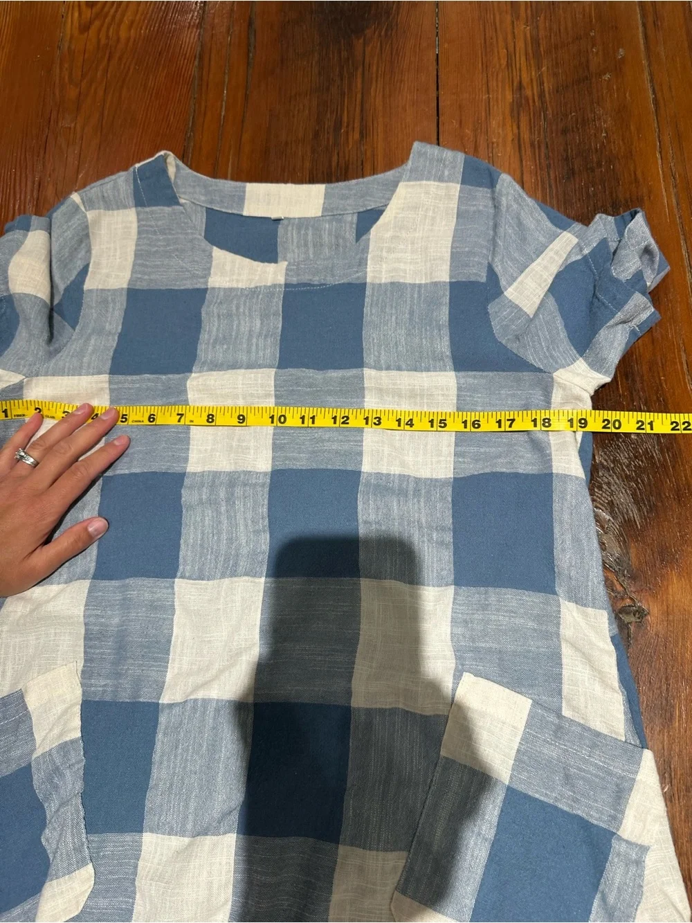 Summer Dress, Blue & White Check, Women's Med - Picture 4 of 6